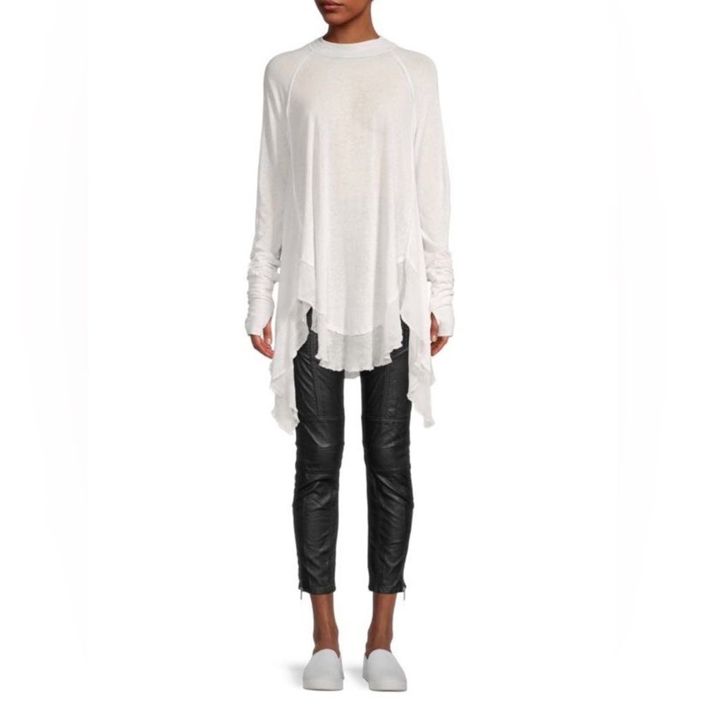 We The Free FREE PEOPLE Starlight Linen-Blend T-Shirt in Ivory